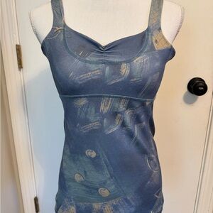 Mika Yoga Wear Blue Fitted Sleeveless Tank Top